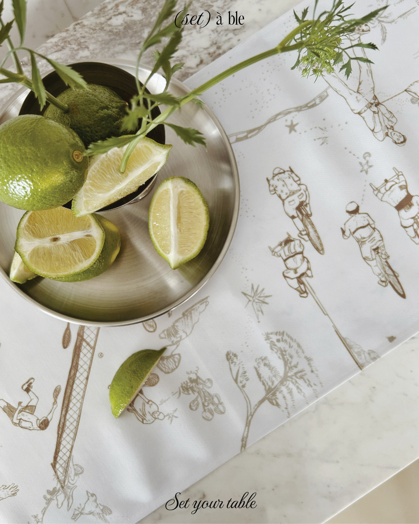 Golden Hour Club White Table Runner