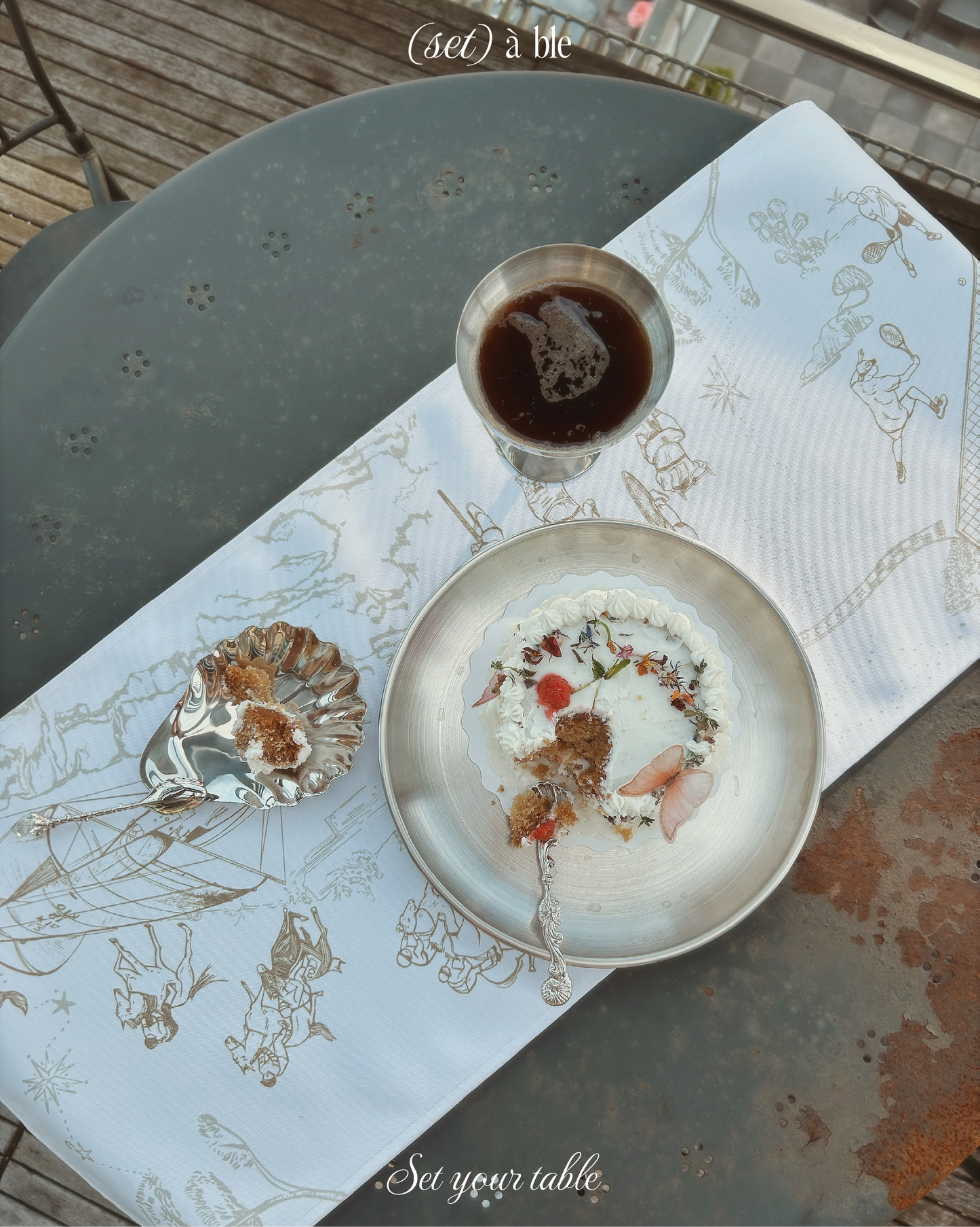 Golden Hour Club White Table Runner