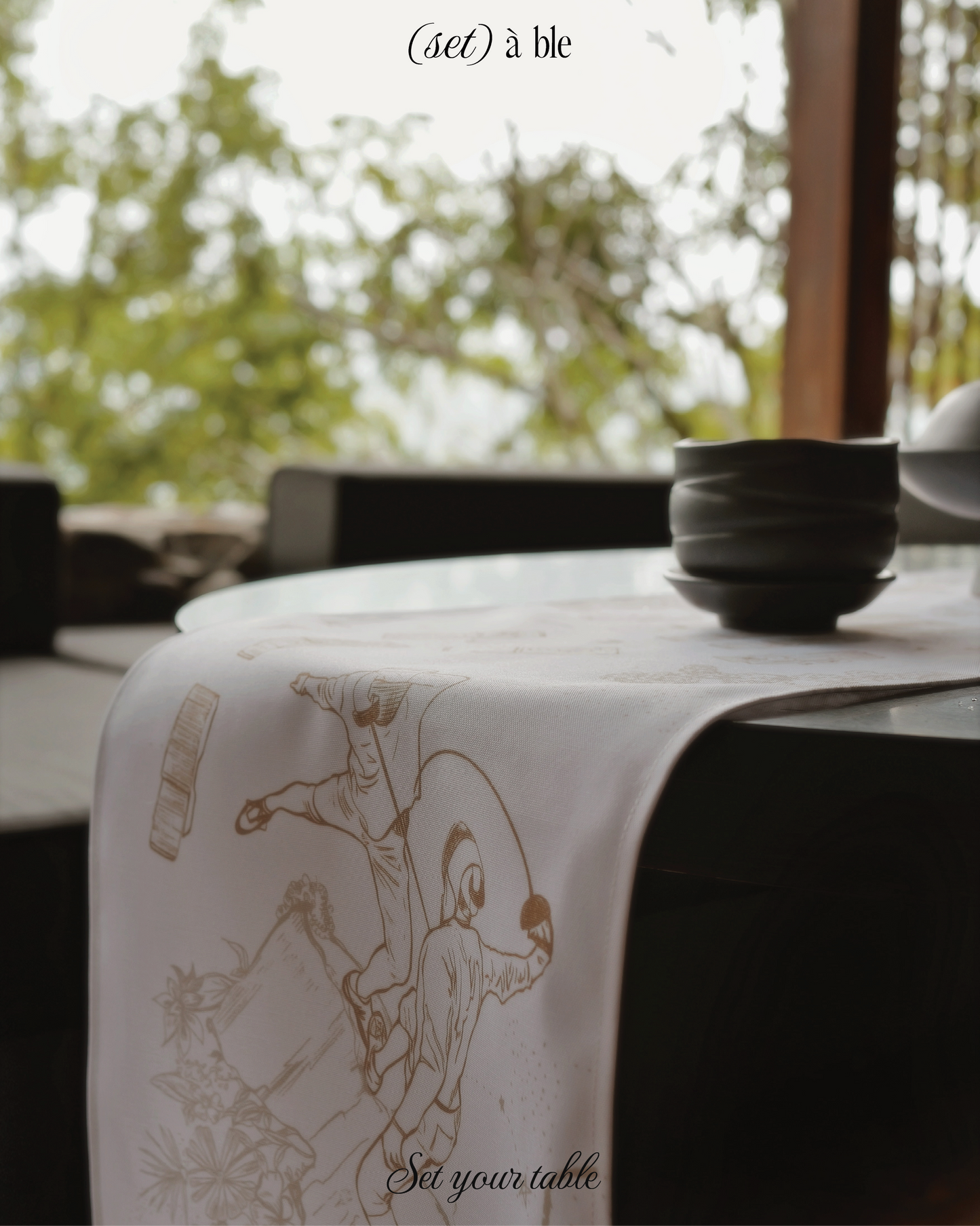 Golden Hour Club White Table Runner